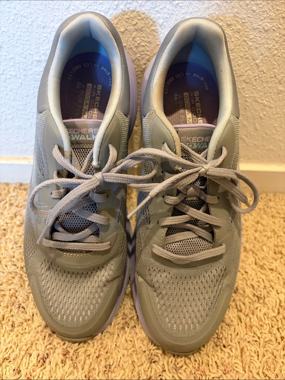 Skechers Women's Olive Gray Lace-Up Athletic Walking Shoes